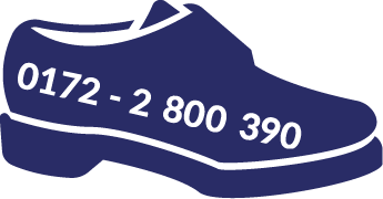 Icon Schuh mit unserer Telefonnummer 0172 - 2800390